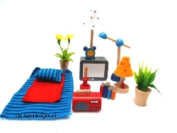 poppenhuis accessoires woon-slaapkamer 