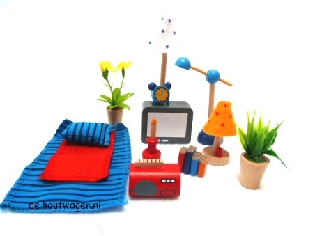 poppenhuis accessoires woon-slaapkamer 