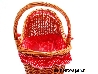 De Houtwagen | rieten poppenwagen rood met witte stippen | rieten poppenwagens | € 75,00