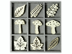 houten ornamenten paddenstoel-blad
