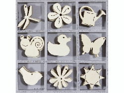 houten ornamenten vogel - eend - vlinder