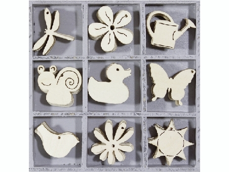 houten ornamenten vogel - eend - vlinder