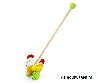 De Houtwagen | houten stokroller haan | stokroller- trekfiguur  | € 12,50