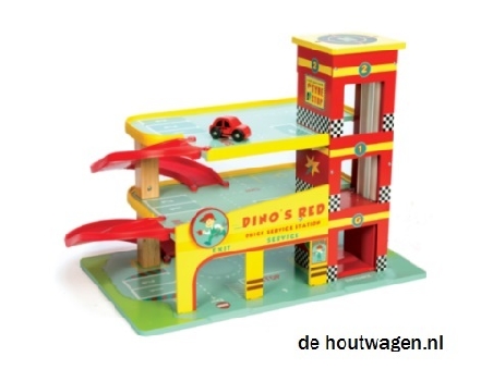 houten speelgoed garage dino 