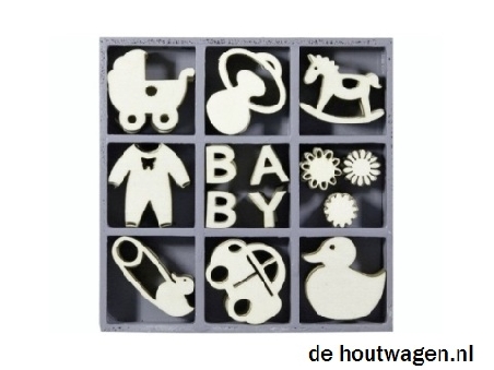 De Houtwagen | houten ornamenten baby | houten ornamenten | € 6,50