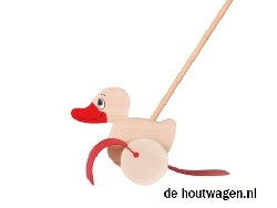 houten stokroller eend laag model