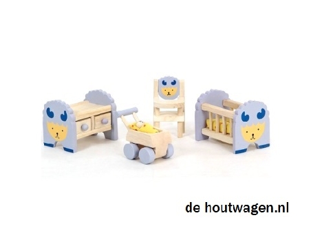 poppenhuis meubels set babykamer 