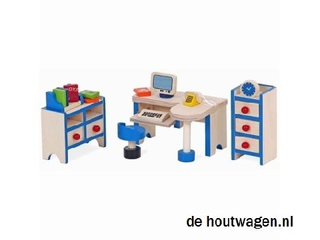 poppenhuis meubels set kantoor 