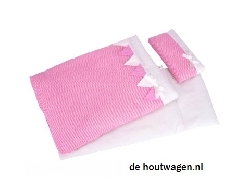 poppen beddengoed roze gestreept