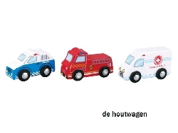 houten speelgoed auto's hulpdiensten 