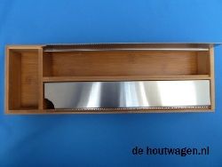 De Houtwagen | Bamboe Aluminiumfolie Houder Duo met RVS Deksel | onbehandeld houten artikelen | € 21,50