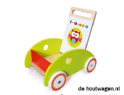 loopwagen scratch uil met wiel stop