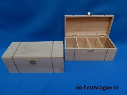 kistje met 4 vakken 22x10x9