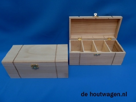 kistje met 4 vakken 22x10x9