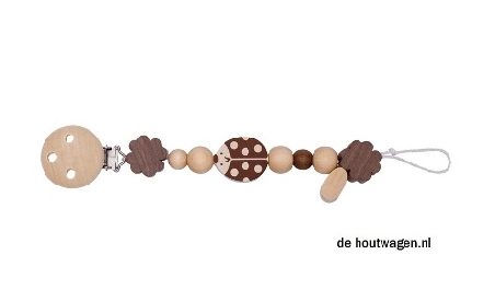 De Houtwagen | speenhouder lieveheersbeestje naturel | babyspeelgoed naturel hout | € 9,50