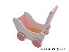 De Houtwagen | houten poppenwagen wit met roze | houten poppenwagens | € 69,95