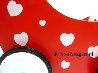 De Houtwagen | poppenwagen rood met witte hartjes | houten poppenwagens | € 69,95