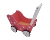 poppenwagen roze met witte sterren