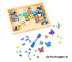 De Houtwagen | houten kralenset vlinders | houten kralenset  | € 14,95