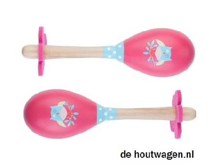 De Houtwagen | sambaballen uil roze | sambaballen | € 8,95