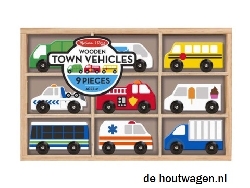 houten auto's stadsvoertuigen