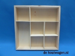 letterbak vierkant met 7 vakken 26 x 26 x 4