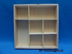 De Houtwagen | letterbak vierkant met 7 vakken 26 x 26 x 4 | letterbakken | € 13,50
