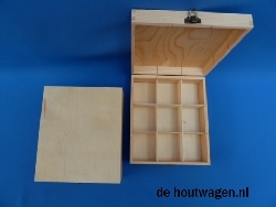 theekist met 9 vakken pine-1