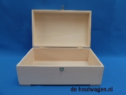 De Houtwagen | schatkist groot 33x20x13 | houten kisten overige vormen | € 45,00