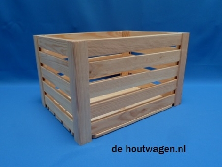 De Houtwagen | opbergkrat met latten 40x30x24 | houten kratten | € 24,95