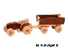 De Houtwagen | tractor met aanhanger naturel | houten vrachtwagens en machines | € 69,95