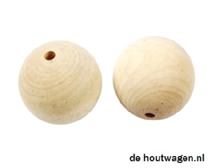 De Houtwagen | houten kralen blank 50 mm. | houten kralen groot | € 4,95