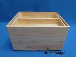 opbergkrat met vakverdeling hoog 40x30x24