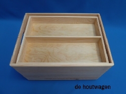 De Houtwagen | opbergkrat met vakverdeling hoog 40x30x24 | houten kratten | € 37,50