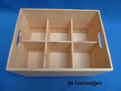 De Houtwagen | opbergkrat met vakverdeling hoog 40x30x24 | houten kratten | € 37,50