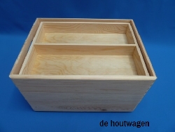 De Houtwagen | opbergkrat met vakverdeling hoog 40x30x24 | houten kratten | € 37,50