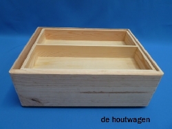 opbergkrat met vakverdeling laag 40x30x15