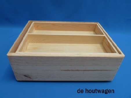 opbergkrat met vakverdeling laag 40x30x15