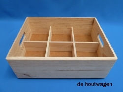 opbergkrat met vakverdeling laag 40x30x15-0