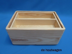 opbergkrat met vakverdeling klein 30x20x15