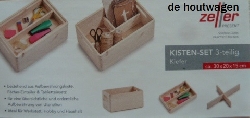 De Houtwagen | opbergkrat met vakverdeling klein 30x20x15 | houten kratten | € 17,50