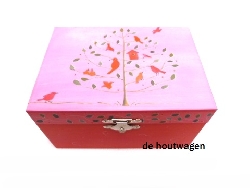 De Houtwagen | muziek en sieradendoosje poes | muziekdoosjes | € 22,50