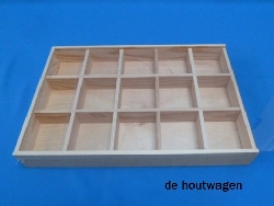 De Houtwagen | letterbak met 15 vakken 40 x 27 x 4.2 | letterbakken | € 45,00