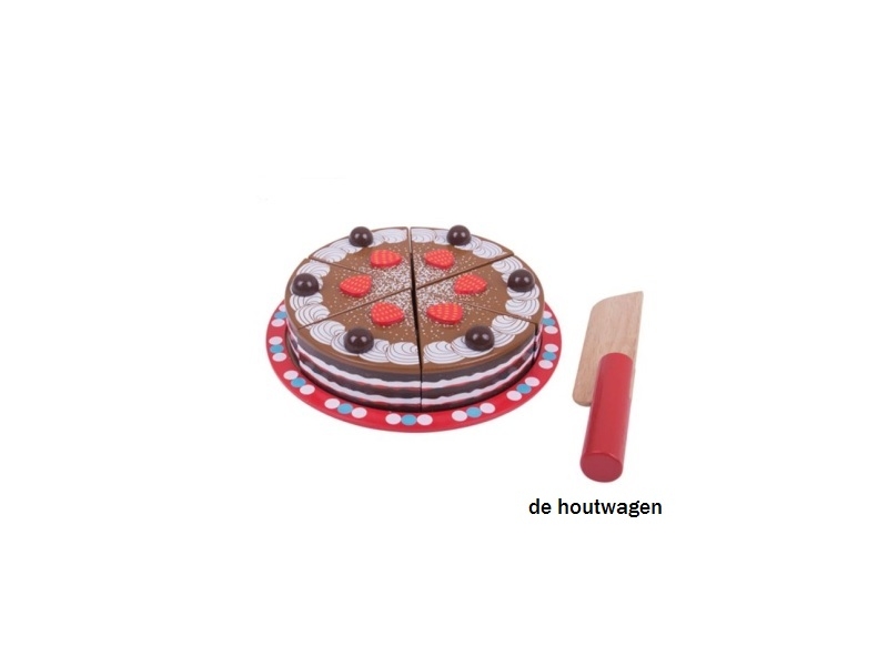 De Houtwagen | chocolade taart big | speelgoed boodschappen | € 22,50