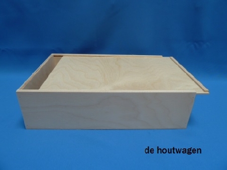 De Houtwagen | kist met schuifdeksel 37 x 25 x 10 | houten kisten met schuifdeksel | € 19,95