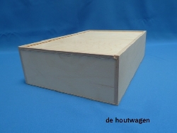 De Houtwagen | kist met schuifdeksel 37 x 25 x 10 | houten kisten met schuifdeksel | € 19,95