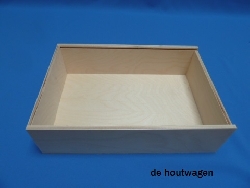 De Houtwagen | kist met schuifdeksel 37 x 25 x 10 | houten kisten met schuifdeksel | € 19,95