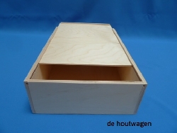 De Houtwagen | kist met schuifdeksel 37 x 25 x 10 | houten kisten met schuifdeksel | € 19,95