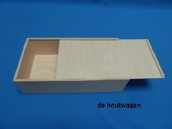 De Houtwagen | kist met schuifdeksel  37 x 19 x 10 | houten kisten met schuifdeksel | € 17,95