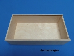 De Houtwagen | kist met schuifdeksel  37 x 19 x 10 | houten kisten met schuifdeksel | € 17,95